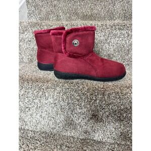 VIONIC NEW Vanah‎ Cranberry Orthoheel Faux Suede Boots Size 6